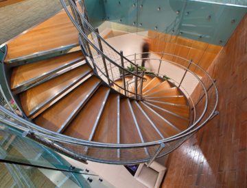 architectural metal spiral staircase